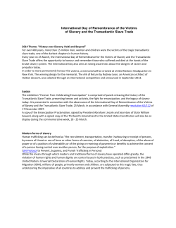 International Day of Remembrance of the Victims of Slavery and the