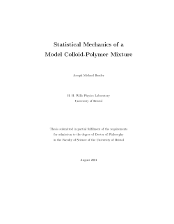 Statistical Mechanics of Model Colloid