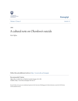 A cultural note on Okonkwo`s suicide - Research Online