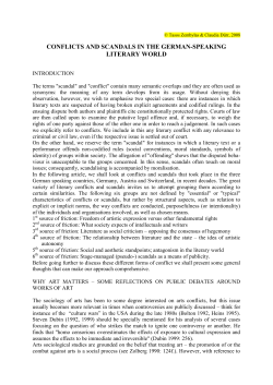 ANALYSIS OF CONFLICTS AND SCANDALS IN THE GERMAN