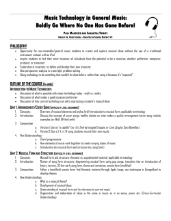 Music Technology in General Music: Boldly Go Where No One Has