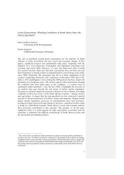 The South African Paradox: Working Conditions since the End of