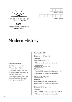 Modern History - Board of Studies