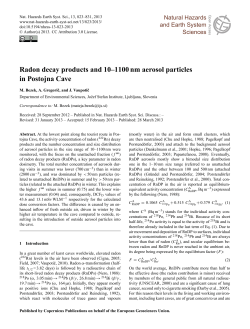Radon decay products and 10&ndash;1100 nm aerosol particles