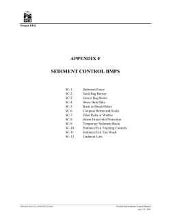 Appendix F: Sediment Control BMPs