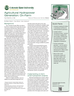 Agricultural Hydropower Generation: On-Farm
