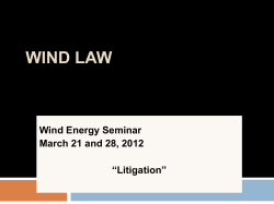 Current Legal Issues Related to Wind Lease and Easement