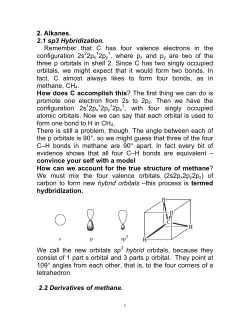 2. Alkanes. 2.1 sp3 Hybridization. Remember that C has four