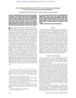 New Somatic Mutation in the PIG-A Gene Emerges
