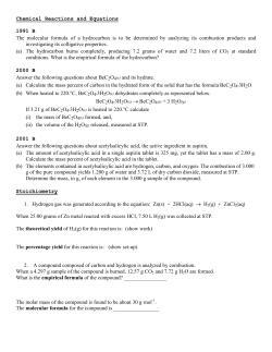 Chemical Reactions and Equations 1991 B The molecular formula