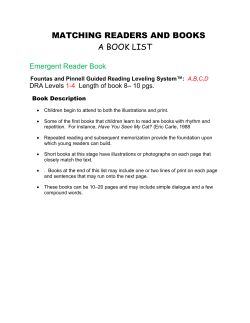 MATCHING READERS AND BOOKS A BOOK LIST