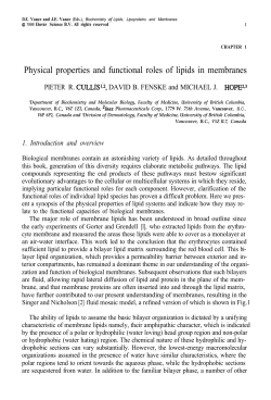 Physical properties and functional roles of lipids in membranes