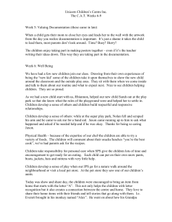 CAT Weeks 6-9 - Unicorn Childrens` Centre