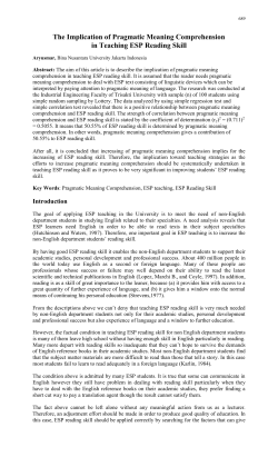 The Implication of Pragmatic Meaning Comprehension in Teaching