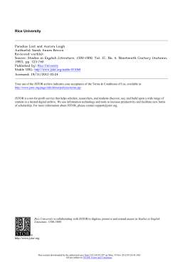 Paradise Lost and Aurora Leigh