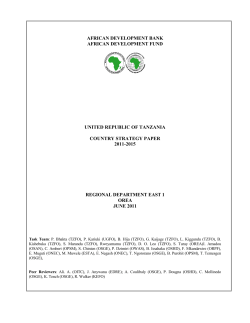 2011-2015 - Tanzania - Country Strategy Paper