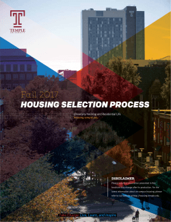 Fall 2017 HOUSING SELECTION PROCESS