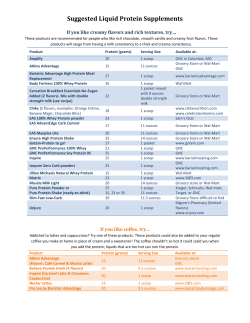 Suggested Liquid Protein Supplements