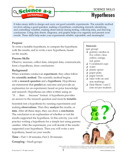 Science Skills—Hypotheses