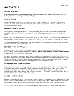 Radon Gas - University of Maryland Extension