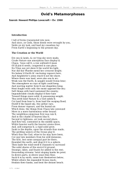 Ovid`s Metamorphoses - Magyar HP Lovecraft Port&aacute;l