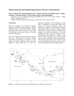Marine biotoxins and harmful algal blooms in Mexico`s