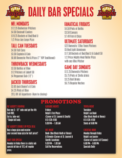 daily bar specials