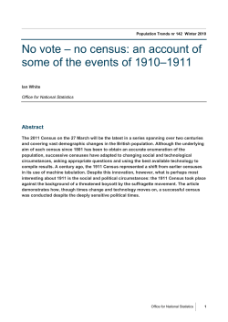 no census: an account of some of the events of 1910&ndash;1911