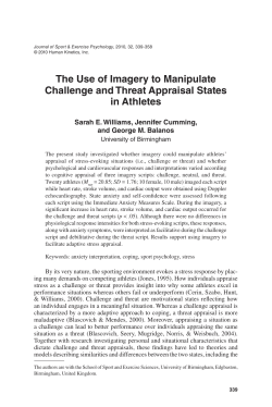 The Use of Imagery to Manipulate Challenge and Threat Appraisal