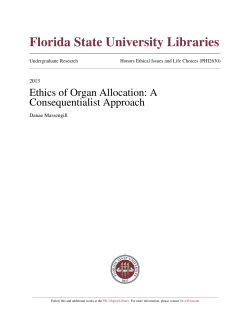 Ethics of Organ Allocation &acirc;&bull;fl A Consequentialist Approach