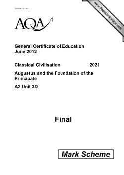 GCE Classical Civilisation Mark Scheme Unit 03D