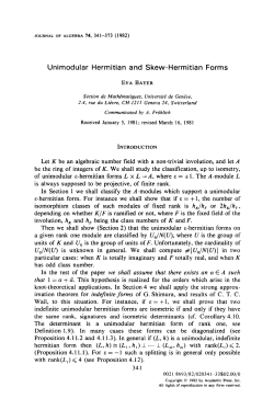 Unimodular Hermitian and Skew