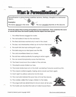 Personification worksheet