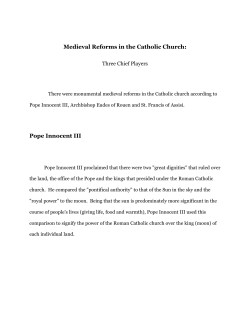 Medieval Reforms in the Catholic Church: Pope Innocent III