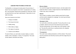 LESSONS FROM THE MIDDLE STONE AGE The Mesolithic is a