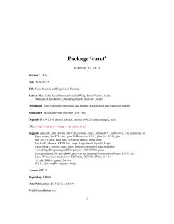 Package `caret`