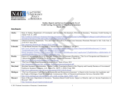 Studies, Reports and Surveys Examining the Use of Credit Scoring