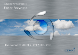 FRIDGE RECYCLING Purification of all CFC / HCFC