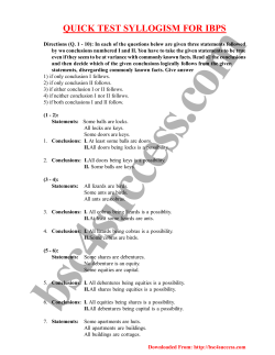 quick test syllogism for ibps