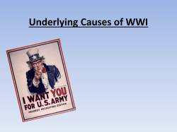 Underlying Causes of WWI