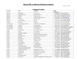 Illinois EAB Confirmed Infested Locations