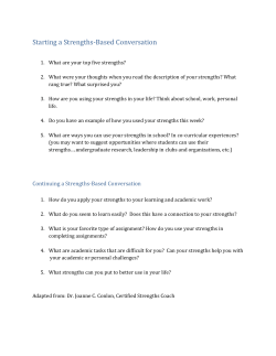 Starting a Strengths