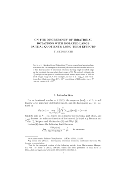 ON THE DISCREPANCY OF IRRATIONAL ROTATIONS WITH