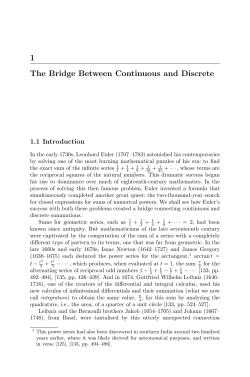 1 The Bridge Between Continuous and Discrete