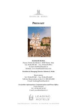 press kit - Hassler Roma