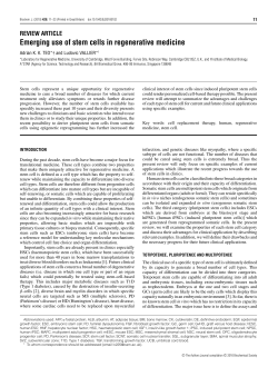Emerging use of stem cells in regenerative medicine
