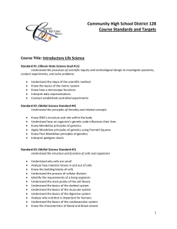 Community High School District 128 Course Standards and Targets