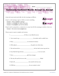 Commonly Confused Words: Accept vs. Except