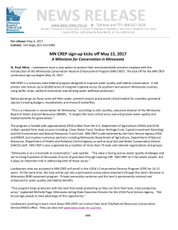 MN CREP sign-up kicks off May 15, 2017