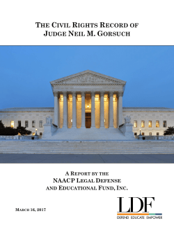 The Civil Rights Record Of Judge Neil M. Gorsuch